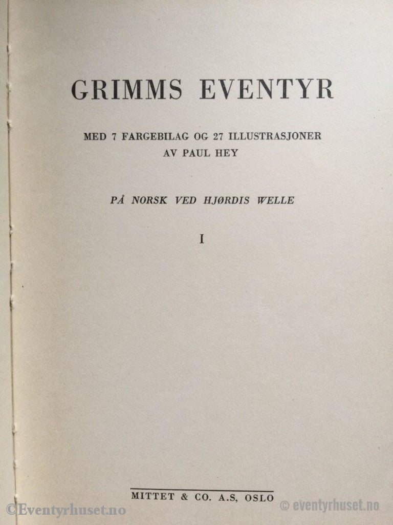 Grimms Eventyr. Bok 1. Eventyrbok
