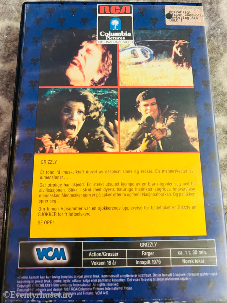 Grizzly. 1976. Vhs Big Box. Box