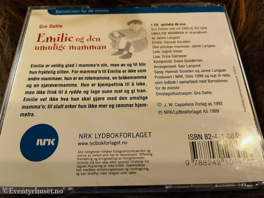 Gro Dahle. Emilie Og Den Umulige Mamman (Nrk). Lydbok På Cd.