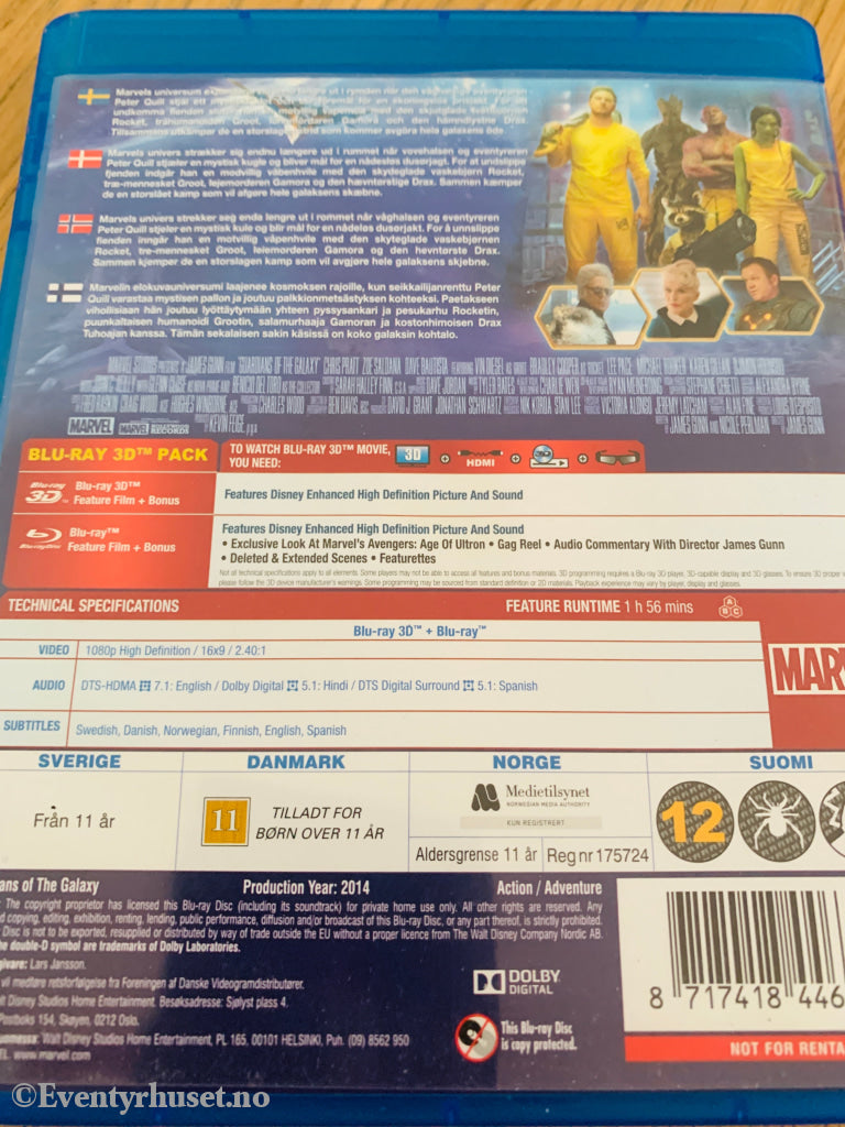 Guardians of the Galaxy (2014) . Blu-ray 3D.
