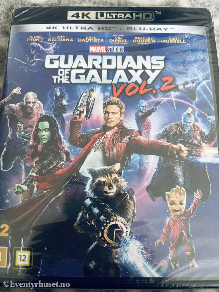 Guardians of the Galaxy Vol. 2. 2017. 4K Ultra HD + Blu-ray. Ny i plast!