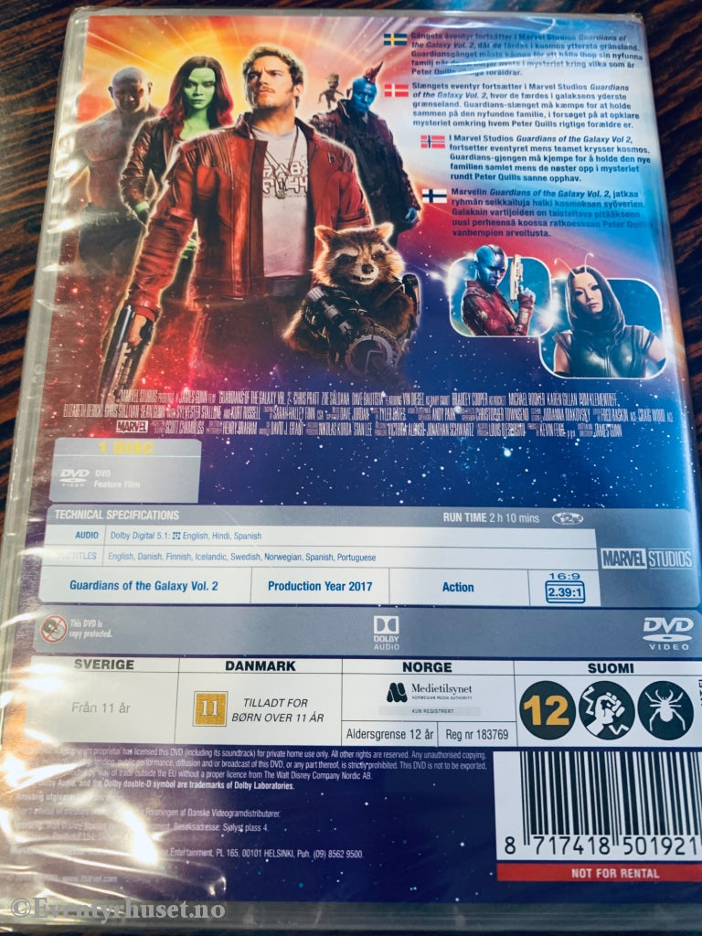 Guardians Of The Galaxy. Vol. 2. Dvd. Ny I Plast! Dvd