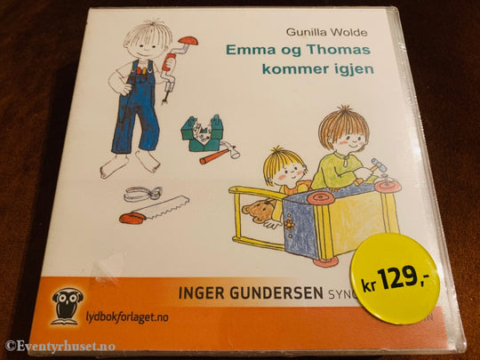 Gunilla Wolde. 2004. Emma Og Thomas Kommer Igjen. Lydbok På Cd. Ny I Plast!