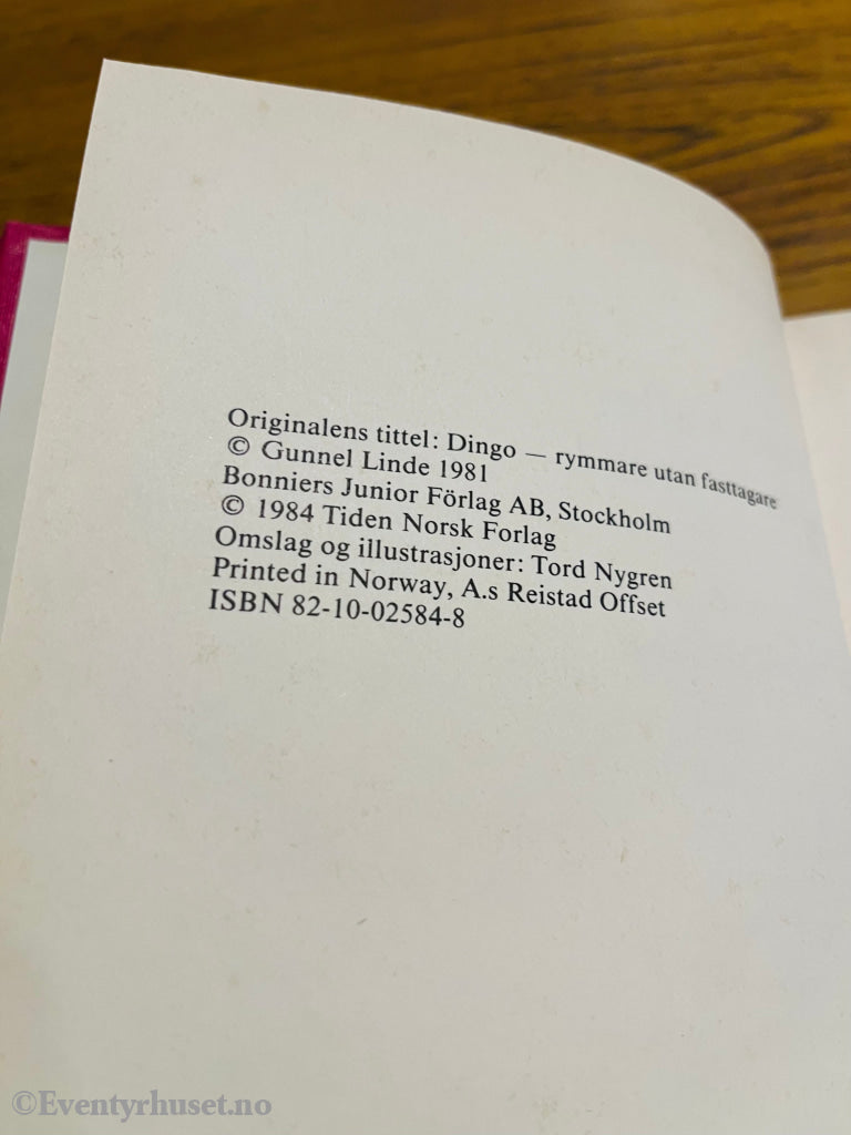Gunnel Linde. Dingo kaller – hvem svarer?. Bok.