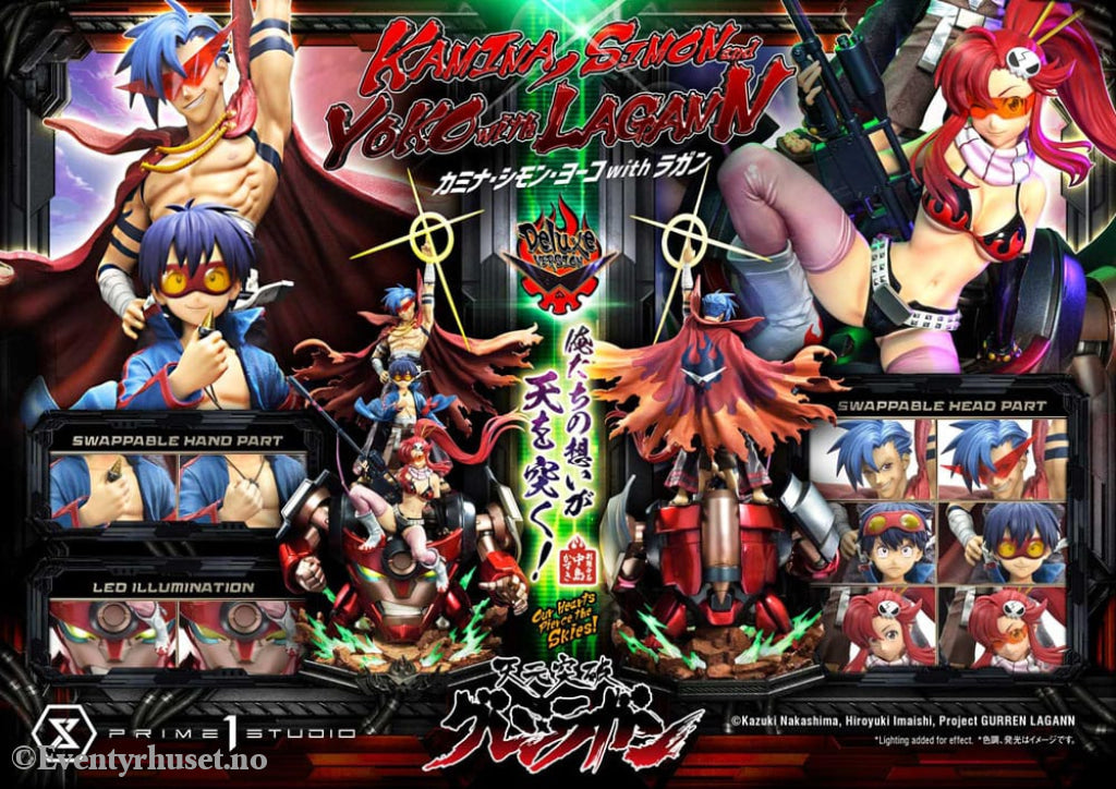 Gurren Lagann Ultimate Premium Masterline Series Statue 1/4 Kamina Simon & Yoko with Lagann Deluxe Version 97 cm Manga