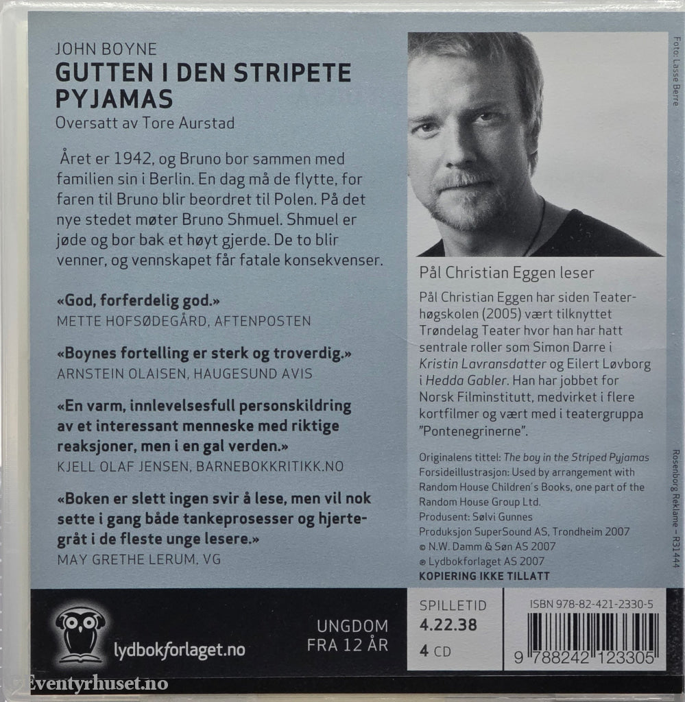 Gutten i den stripete pyjamasen – John Boyne. 2007. Lydbok på CD.