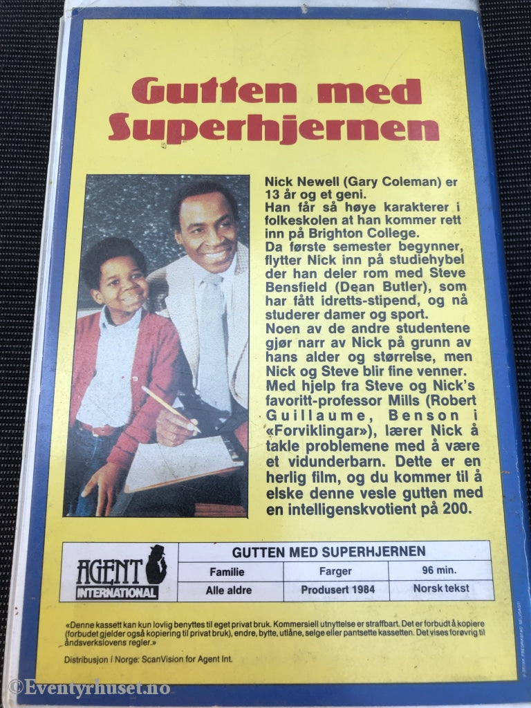 Gutten Med Superhjernen. 1984. Vhs Big Box.