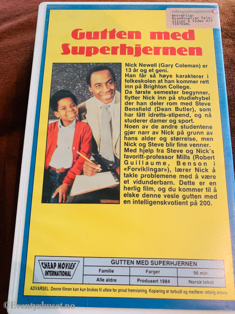 Gutten med Superhjernen (1987). VHS Big Box.