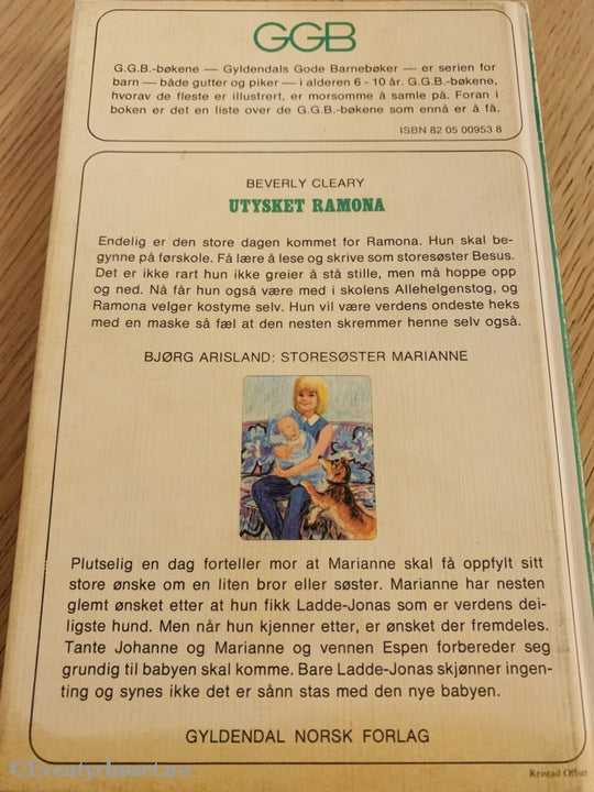 Gyldendals Gode Barnebøker (Ggb): Beverly Cleary. 1972. Utysket Ramona. Fortelling