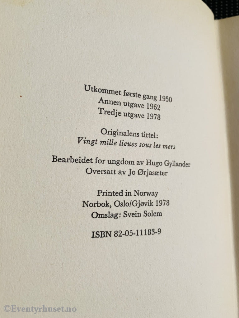 Gyldendals Gode (Gg): Jules Verne. 1950/78. En Verdensomseiling Under Havet. Fortelling