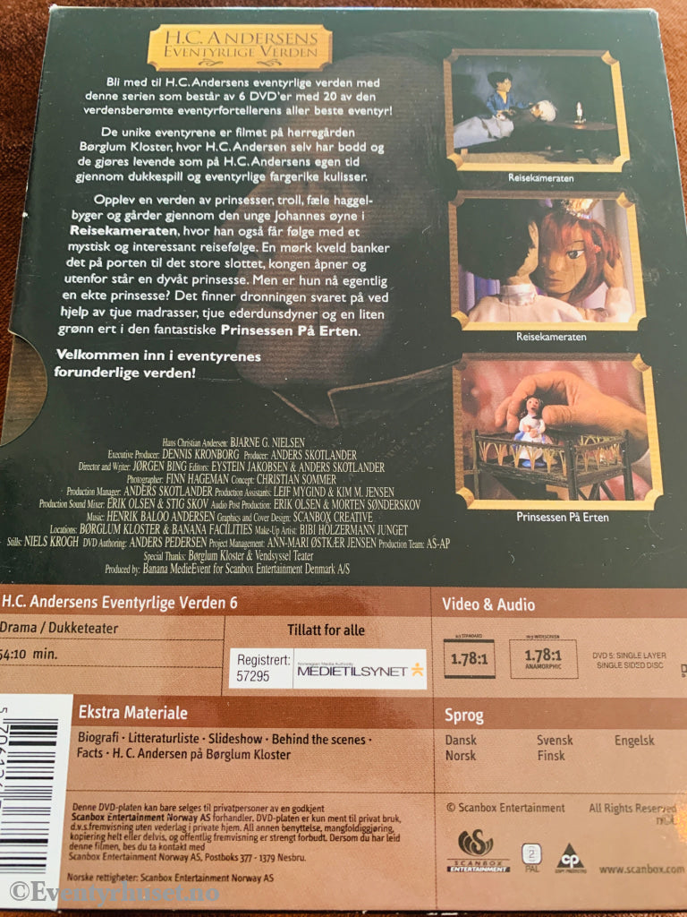 H. C. Andersen. Eventyrlige verden. Prinsessen på erten mfl. DVD samleboks - CD - BOK. DVD