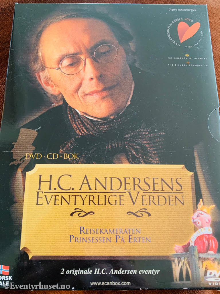 H. C. Andersen. Eventyrlige verden. Prinsessen på erten mfl. DVD samleboks - CD - BOK. DVD