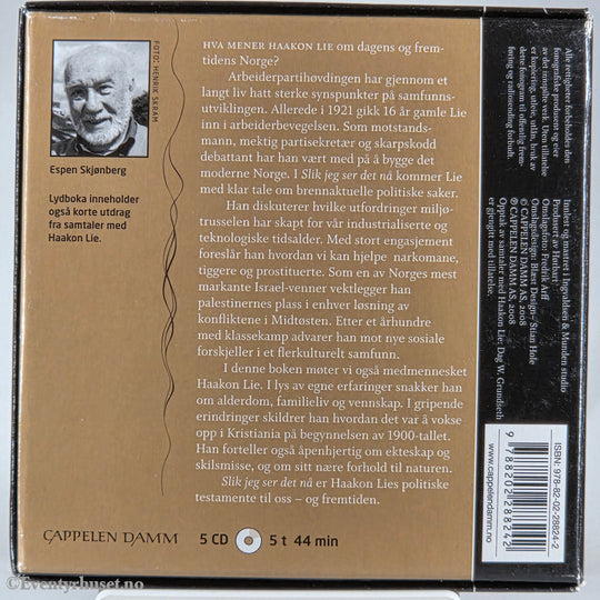 Haakon Lie 2008 Slik jeg ser det nå. Lydbok på CD.
