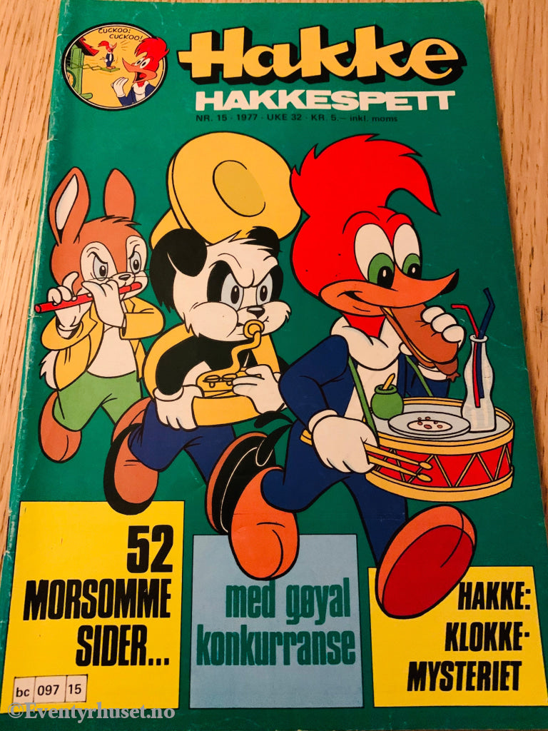 Hakke Hakkespett. 1977/15. Tegneserieblad