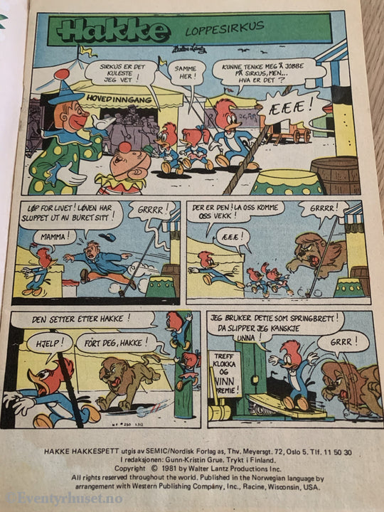 Hakke Hakkespett. 10/1981. Tegneserieblad