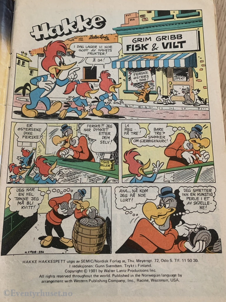Hakke Hakkespett. 11/1981. Tegneserieblad