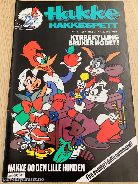 Hakke Hakkespett. 1/1987. Tegneserieblad