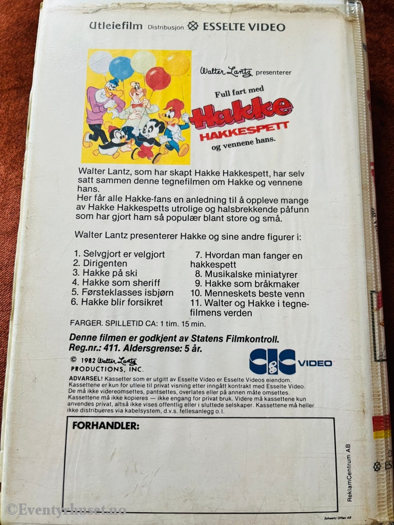 Hakke Hakkespett. Full Fart Med Hakkespett Og Vennene Hans. 1982. Vhs Big Box.