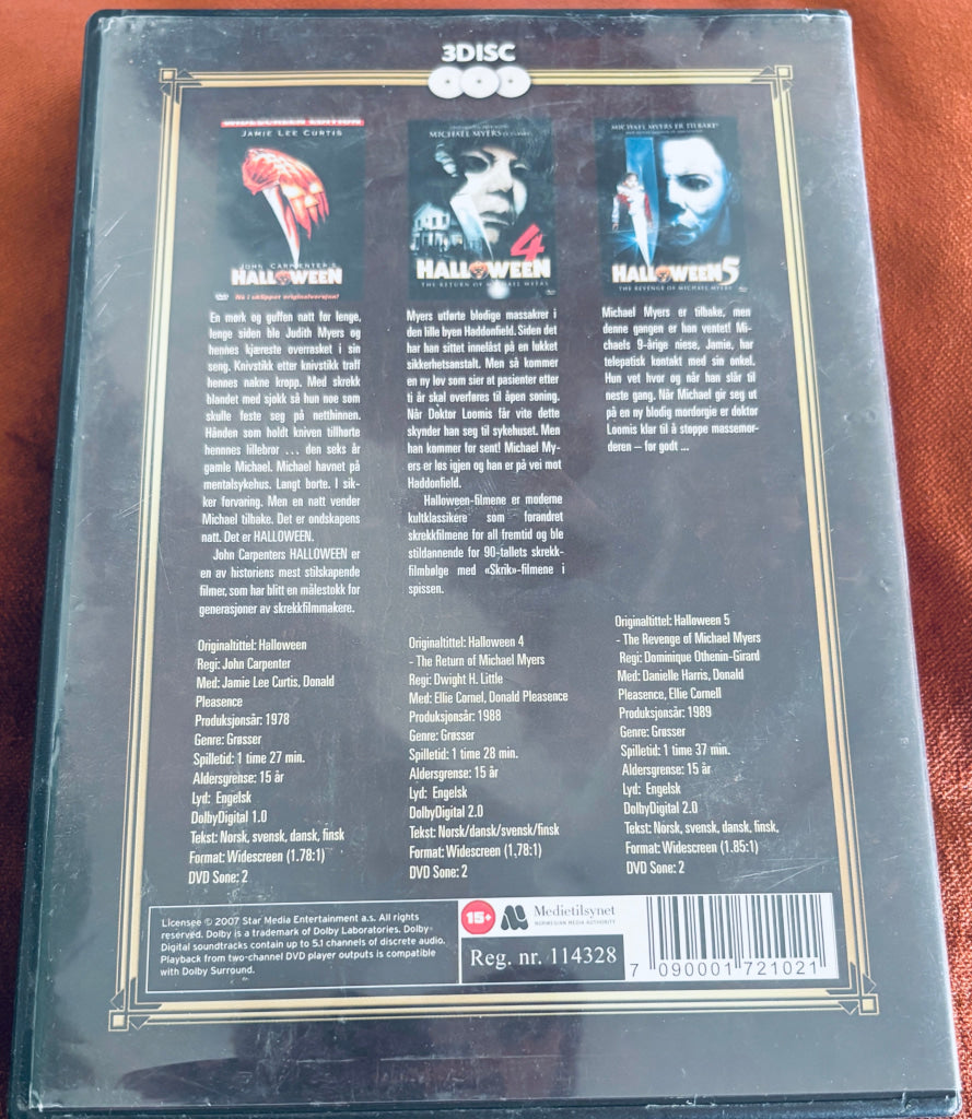 Halloween (3 Disc). DVD samleboks.