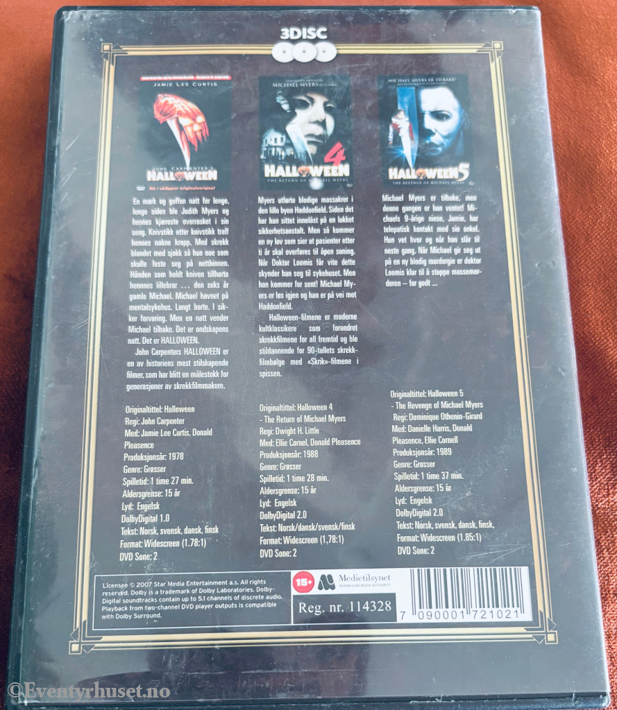Halloween (3 Disc). DVD samleboks.