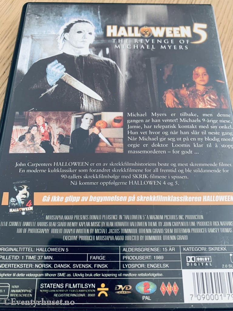 Halloween 5. 1989. Dvd. Dvd