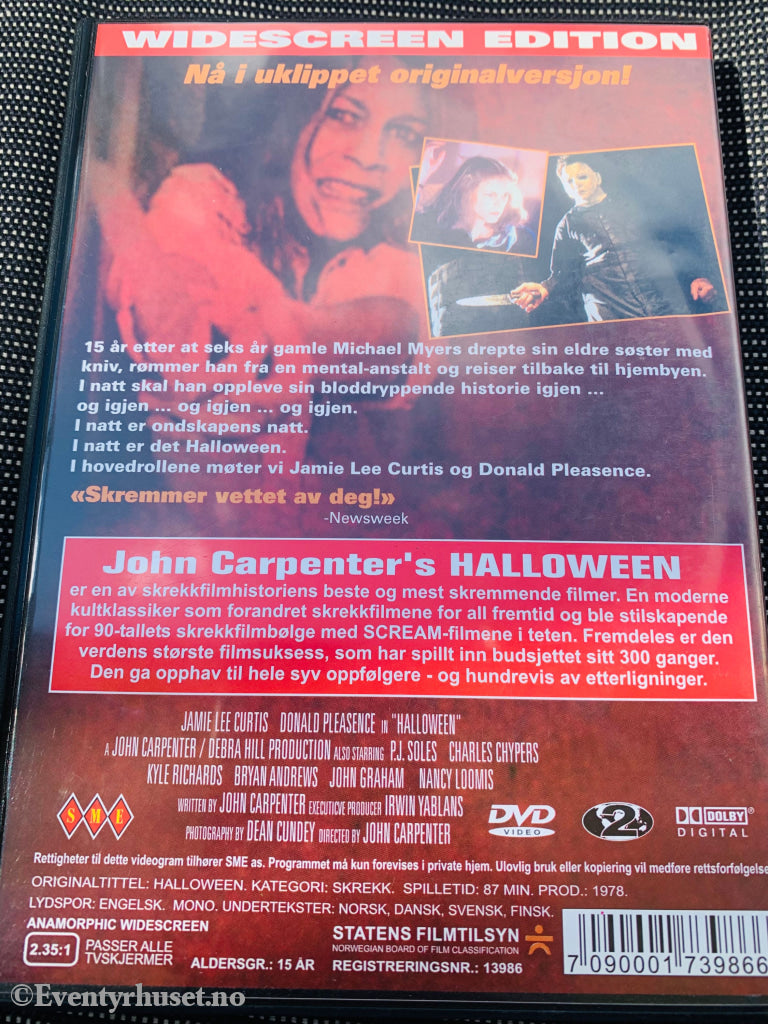 Halloween - Widescreen Edition. 1978. Dvd. Dvd