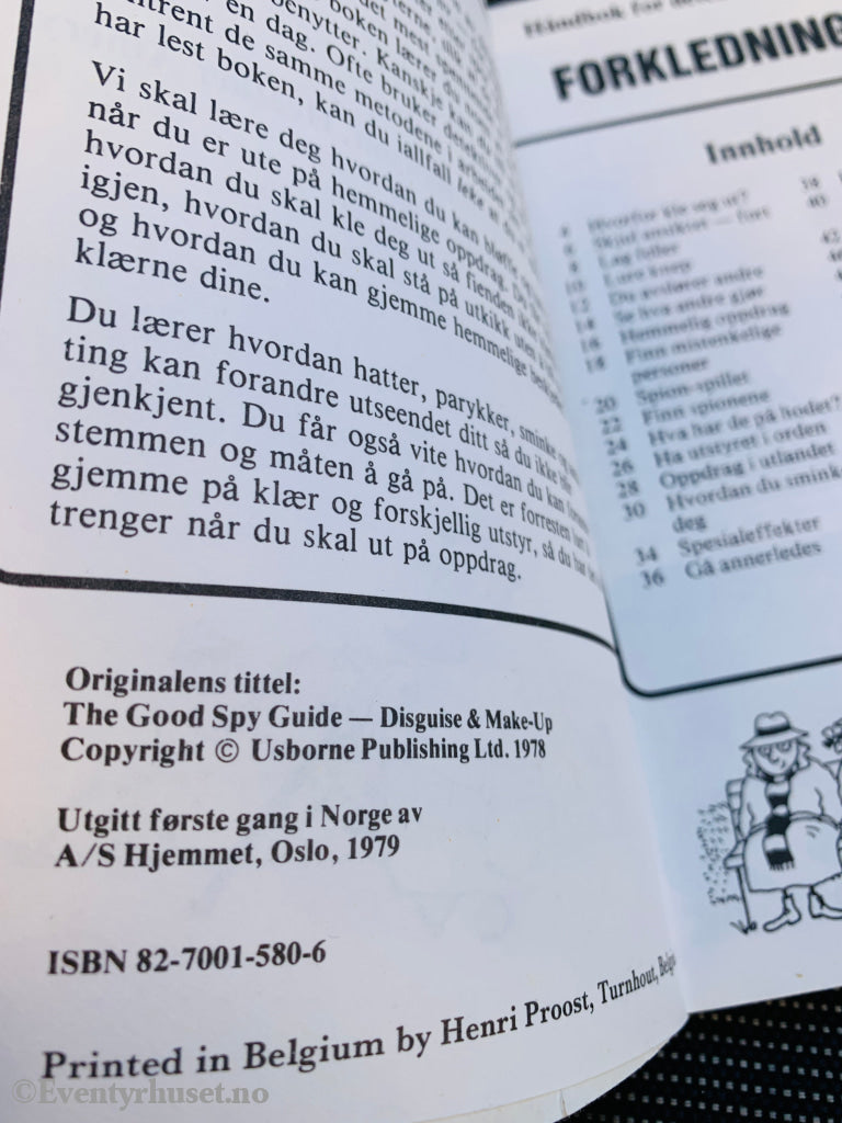 Håndbok for detektiver og spioner: Forkledninger. 1979. Pocketbok