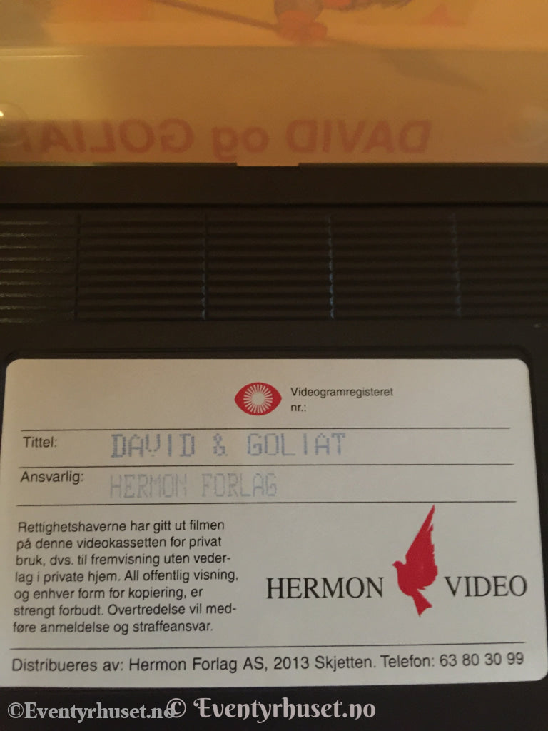 Hanna-Barbera´s Historier Fra Bibelen: David Og Goliat. Vhs. Vhs