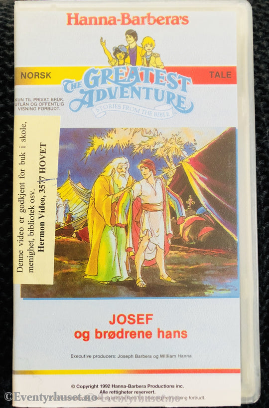 Hanna-Barbera´s Historier Fra Bibelen: Josef Og Brødrene Hans. Vhs. Vhs