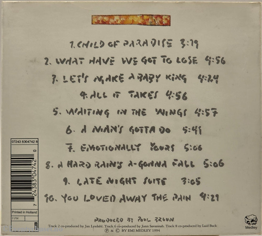 Hanne Boel - Misty Paradise (1994). Musikk-CD.