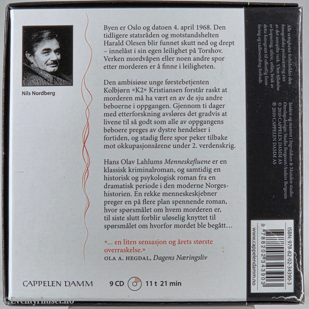 Hans Olav Lahlum 2012 Menneskefluene. Lydbok på CD.