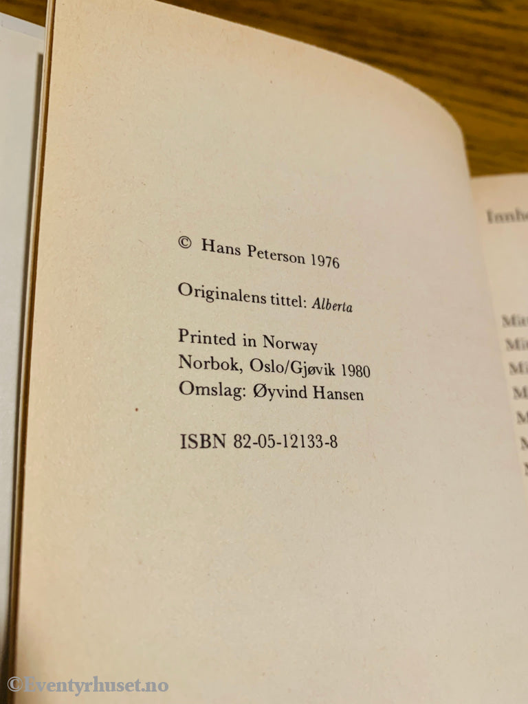 Hans Peterson. 1976/80. Alberta (Treff-Bøkene). Fortelling