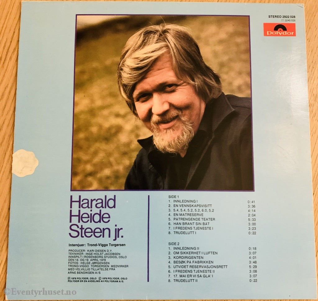 Harald Heide Steen Jr. 1978. Lp. Lp Plate