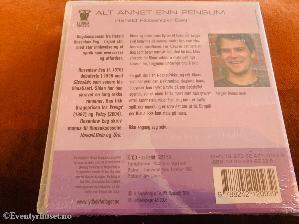 Harald Rosenløw Eeg. Alt annet enn pensum. 2007. Lydbok på CD. Ny i plast!