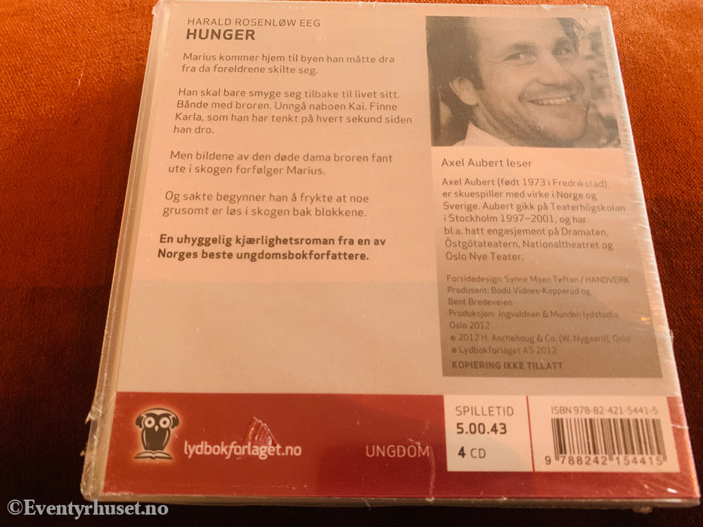Harald Rosenløw Eeg. Hunger. 2008. Lydbok på CD. Ny i plast!