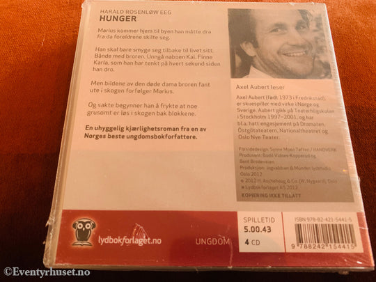 Harald Rosenløw Eeg. Hunger. 2008. Lydbok på CD. Ny i plast!
