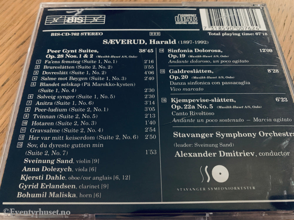Harald Sæverud / Stavanger Symphony Orchestra – Sinfonia Dolorosa, Galdraslåtten, Kjempevise-Slåtten, Peer Gynt Suites 1 & 2. 1996. CD.