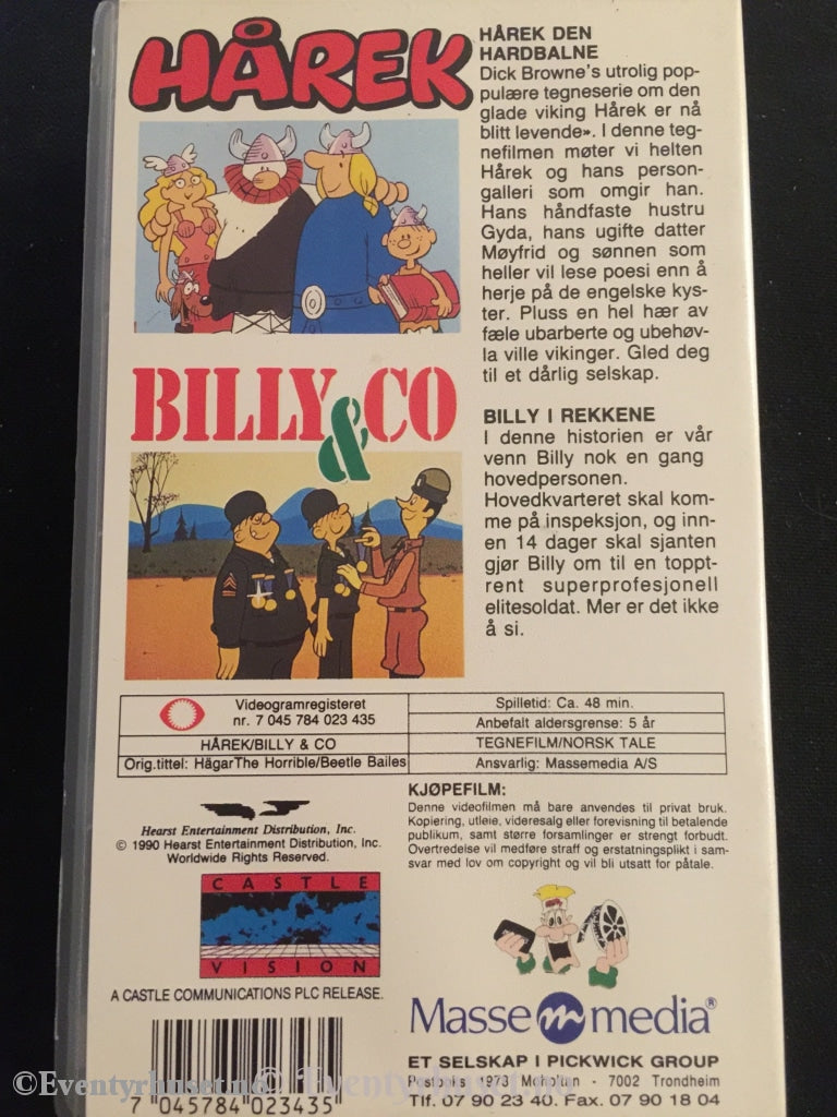 Hårek / Billy & Co. 1990. Vhs. Vhs