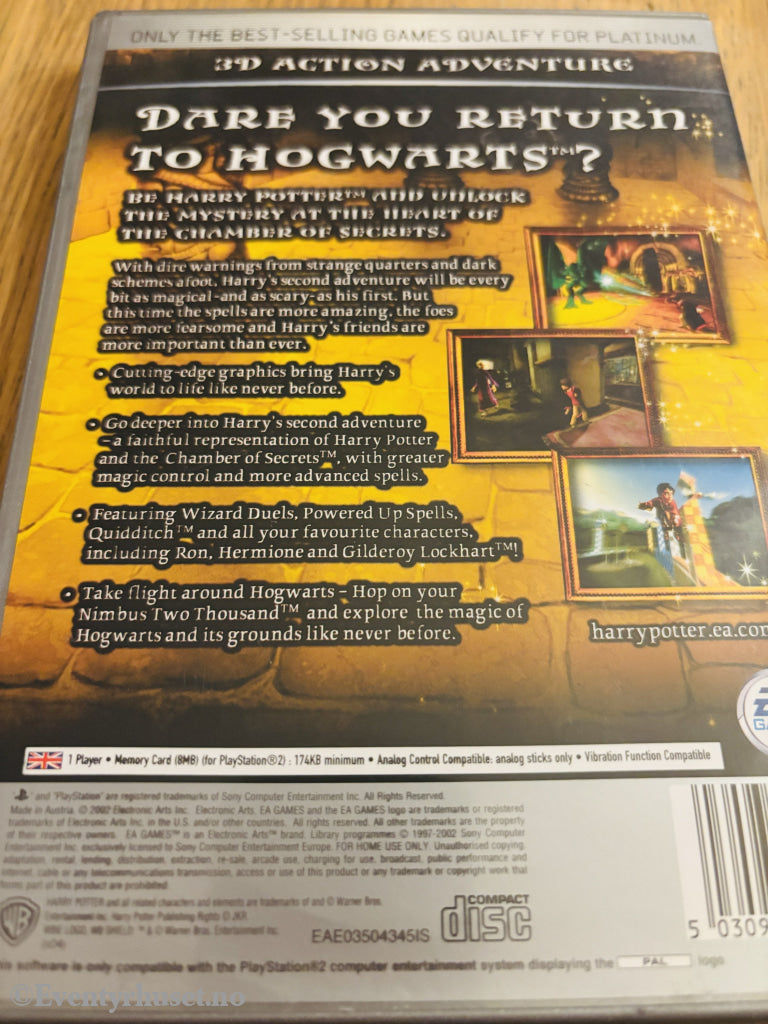 Harry Potter and the Chamber of Secrets (Platinum) . PS2.