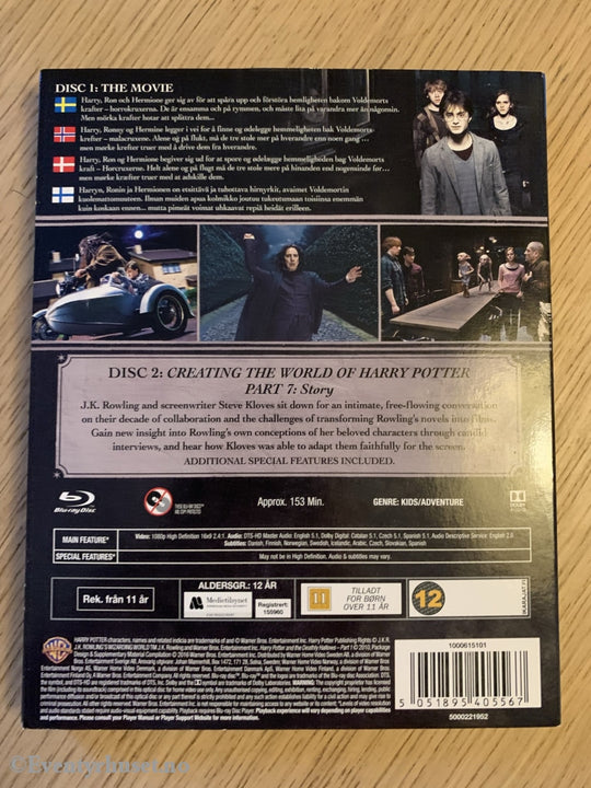 Harry Potter And The Deathly Hallows - Part 1. Blu-Ray Slipcase. Blu-Ray Disc