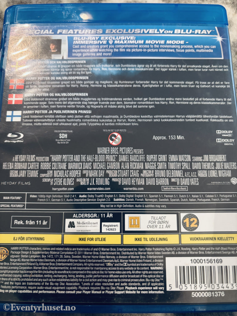 Harry Potter and the Half-Blood Prince. Blu-ray.