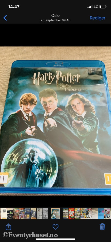 Harry Potter And The Order Of Phoenix (Føniksordenen). Blu-Ray. Blu-Ray Disc