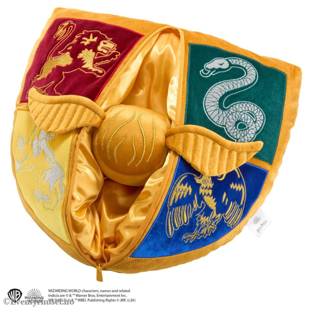 Harry Potter Cushion with Plush Figure Quidditch Crest & Golden Snitch Home & Gifts