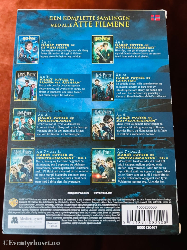 Harry Potter - Den Komplette Samlingen. Dvd Samleboks.