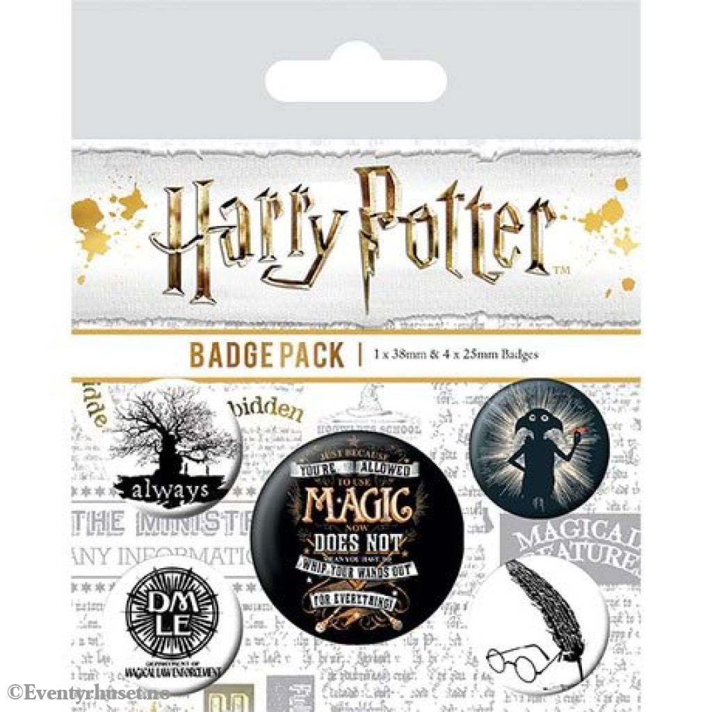 Harry Potter Pin-Back Buttons 5-Pack Symbols Fashion & Accessories