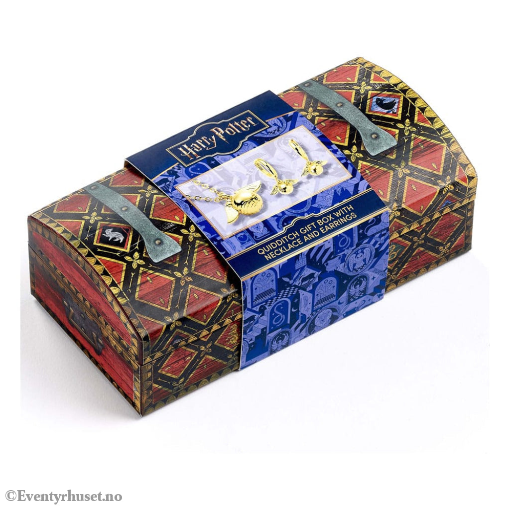 Harry Potter: Quidditch Golden Snitch Necklace and Earrings Gift Set (Golden Tone) Fashion & Accessories