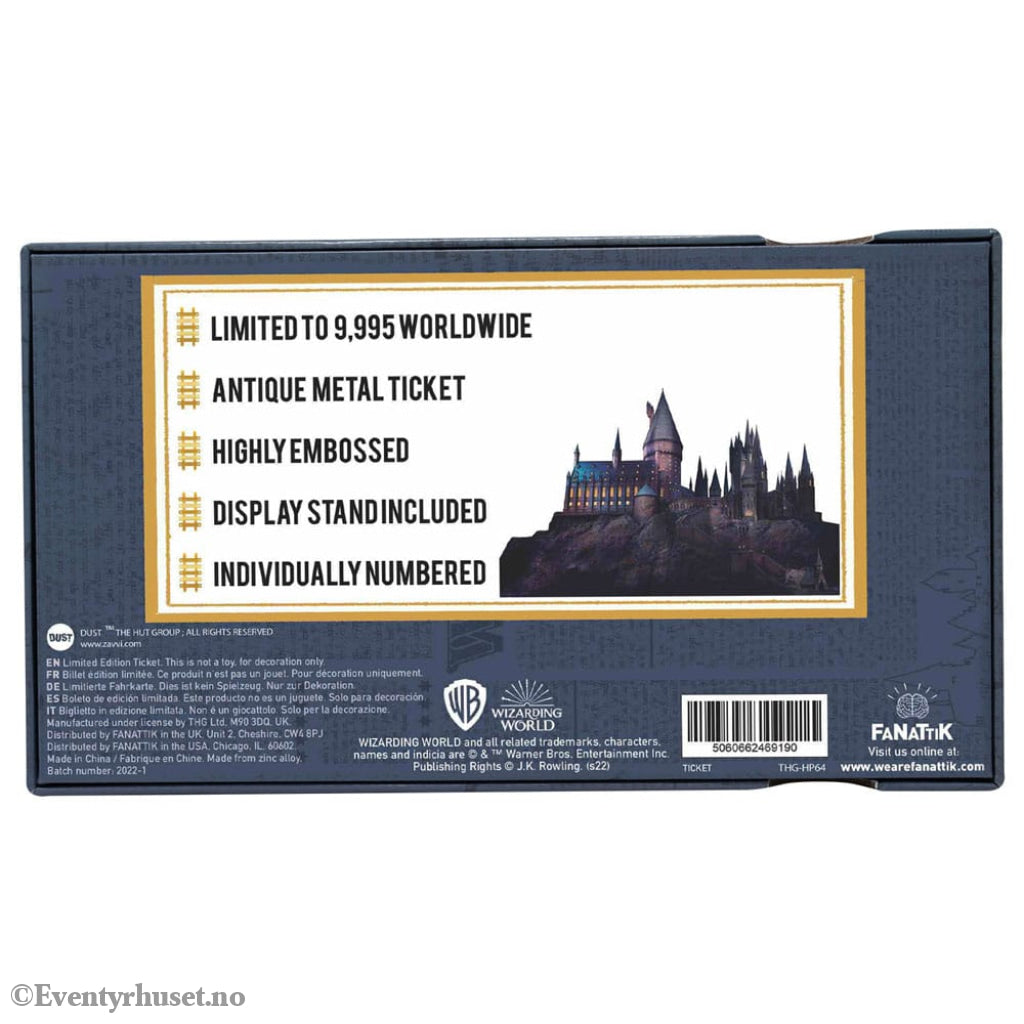 Harry Potter Replica Hogwarts Train Ticket Limited Edition Collectibles