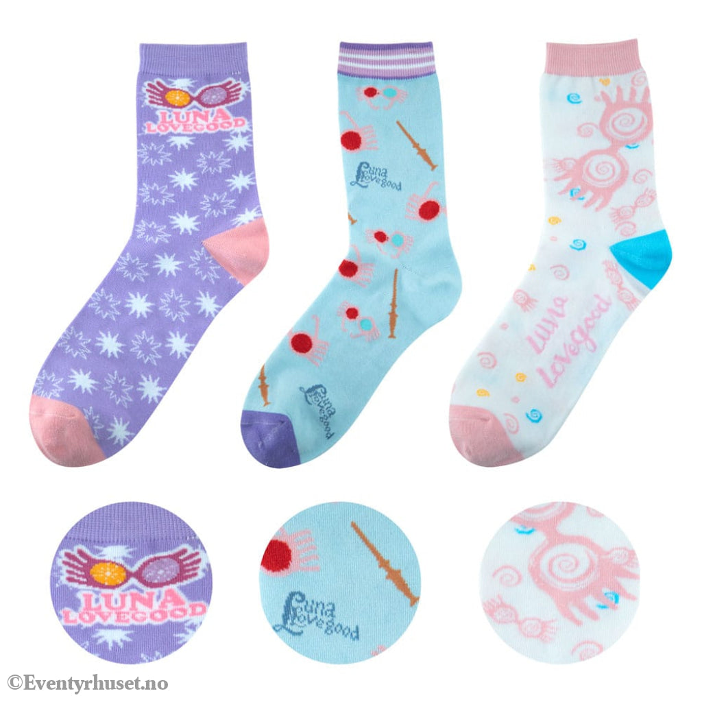 Harry Potter Socks 3-Pack Luna Lovegood Fashion & Accessories