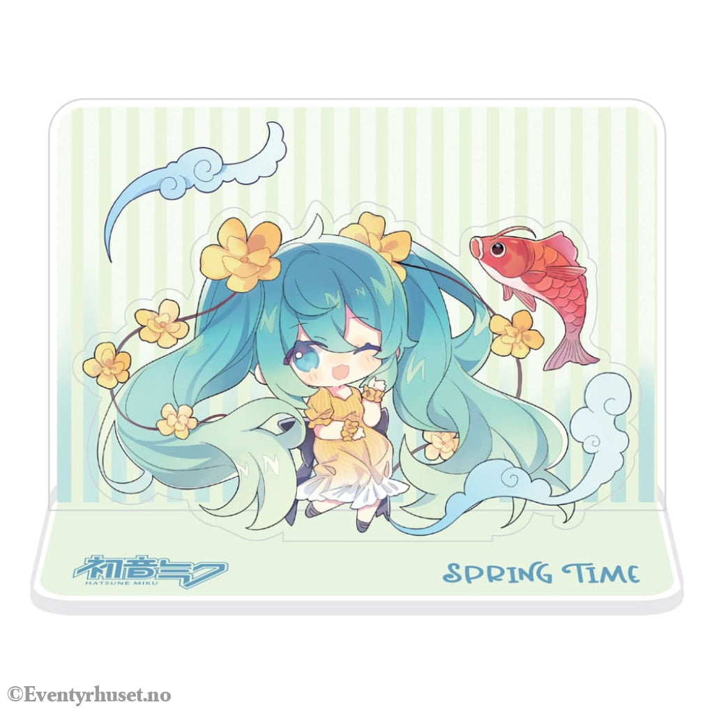 Hatsune Miku Acrylic Figure Standee Hatsune Miku Spring Time Chibi Miku with Koi 11 cm Manga & Anime