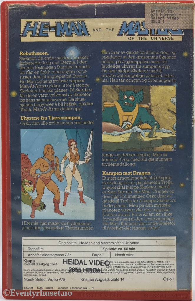He-Man and the Masters of the Universe: He-Man bekjemper det onde. VHS Big Box.